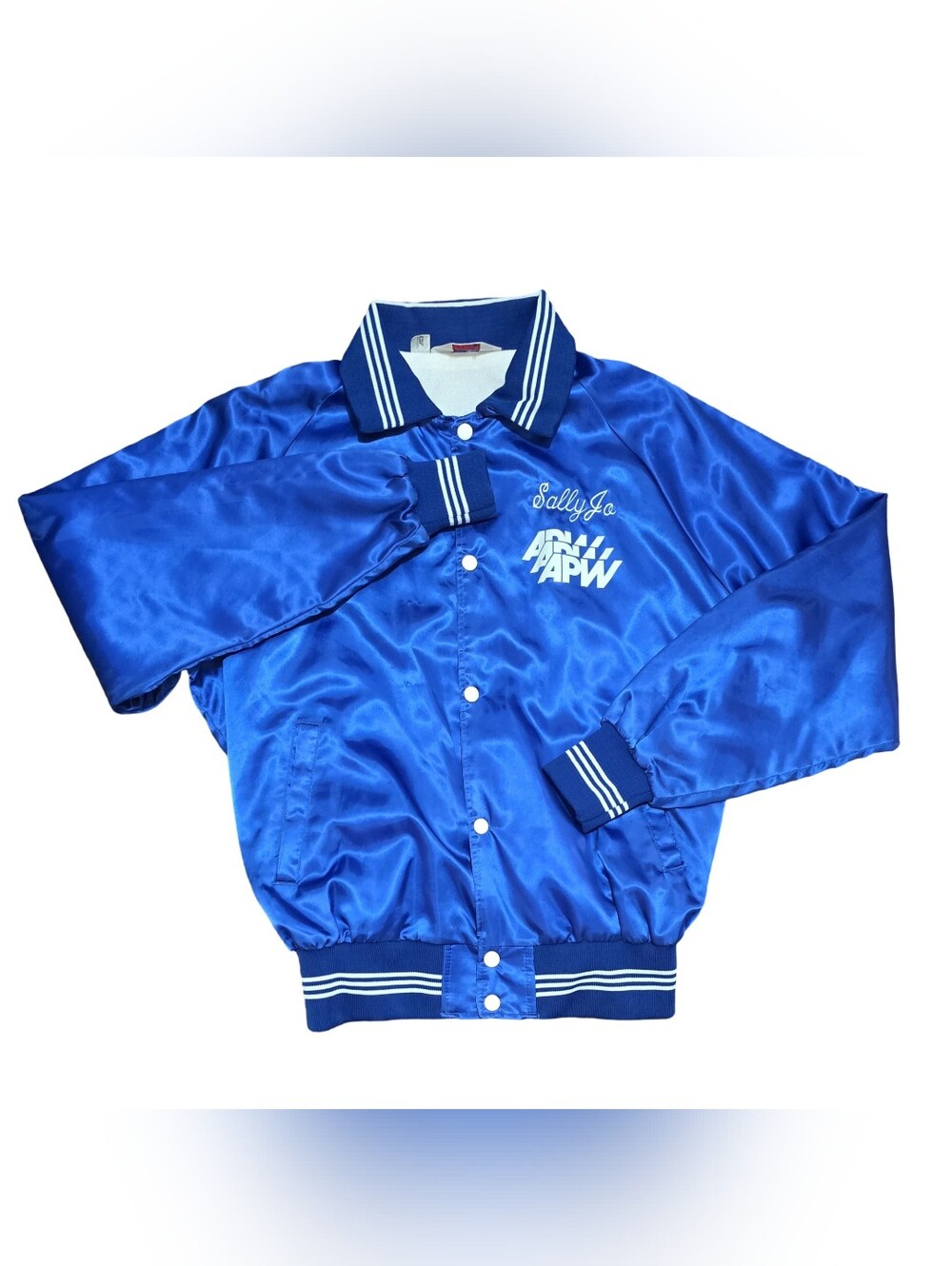 Vintage American Postal Workers Union Apwu Afl Cio Satin Jacket Windbreaker Xl View 2